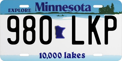 MN license plate 980LKP