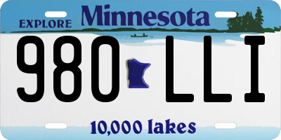 MN license plate 980LLI