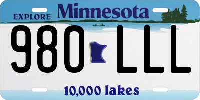 MN license plate 980LLL