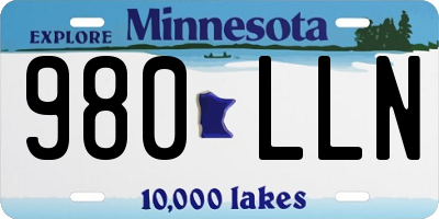 MN license plate 980LLN