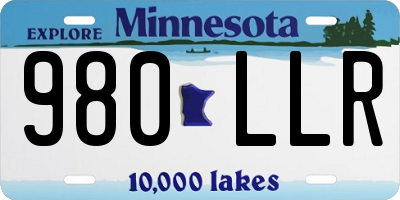 MN license plate 980LLR