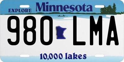 MN license plate 980LMA