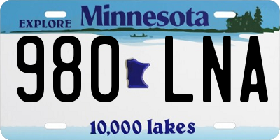 MN license plate 980LNA