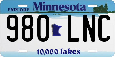 MN license plate 980LNC