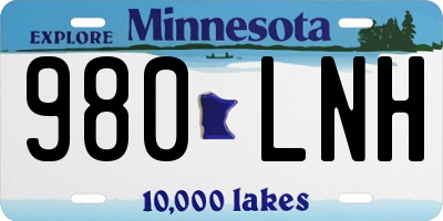 MN license plate 980LNH