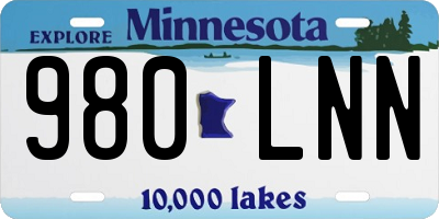 MN license plate 980LNN