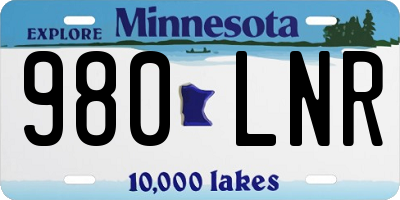MN license plate 980LNR