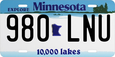 MN license plate 980LNU