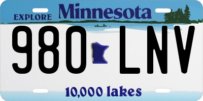 MN license plate 980LNV