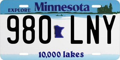 MN license plate 980LNY