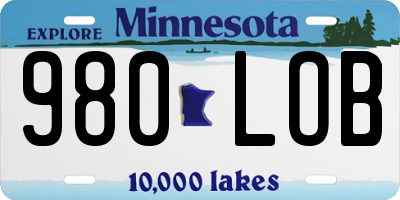MN license plate 980LOB