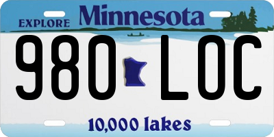 MN license plate 980LOC