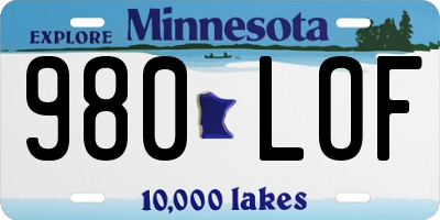 MN license plate 980LOF