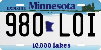 MN license plate 980LOI