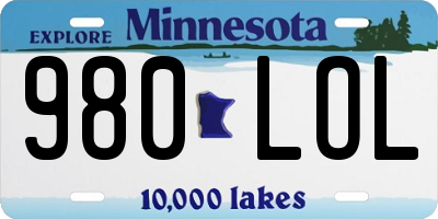 MN license plate 980LOL