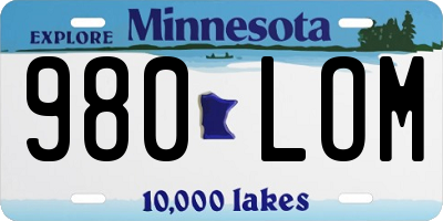 MN license plate 980LOM