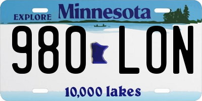 MN license plate 980LON