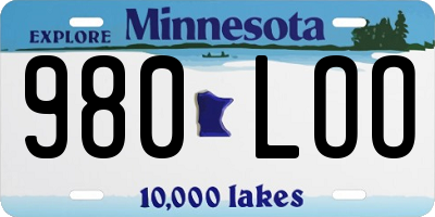 MN license plate 980LOO