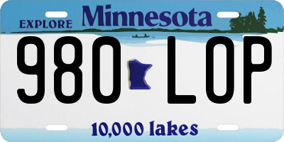 MN license plate 980LOP