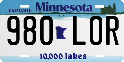 MN license plate 980LOR