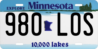MN license plate 980LOS