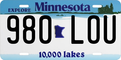 MN license plate 980LOU