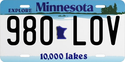 MN license plate 980LOV