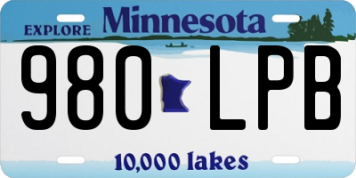 MN license plate 980LPB