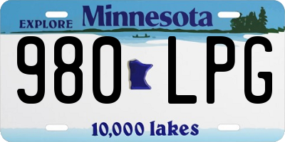 MN license plate 980LPG