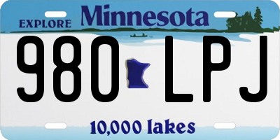 MN license plate 980LPJ