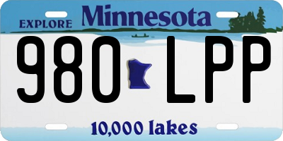 MN license plate 980LPP