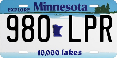 MN license plate 980LPR