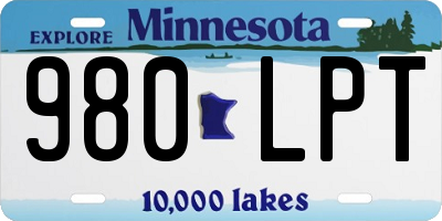 MN license plate 980LPT