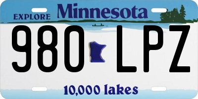 MN license plate 980LPZ