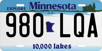 MN license plate 980LQA