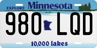 MN license plate 980LQD