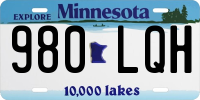 MN license plate 980LQH