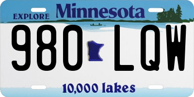 MN license plate 980LQW