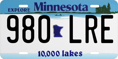 MN license plate 980LRE