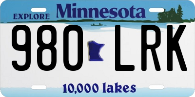 MN license plate 980LRK