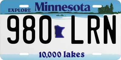 MN license plate 980LRN