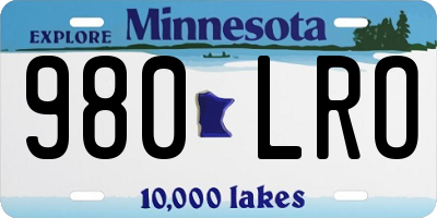 MN license plate 980LRO