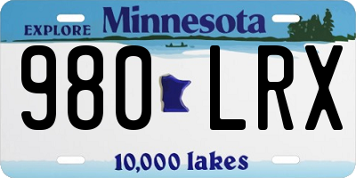 MN license plate 980LRX