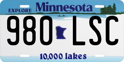MN license plate 980LSC