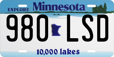 MN license plate 980LSD