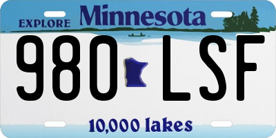 MN license plate 980LSF