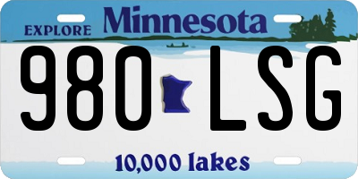 MN license plate 980LSG