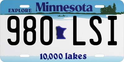 MN license plate 980LSI