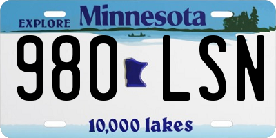 MN license plate 980LSN