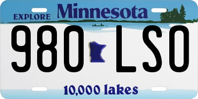 MN license plate 980LSO